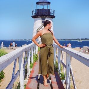 Cloth & Stone LA Olive Strapless Jumpsuit